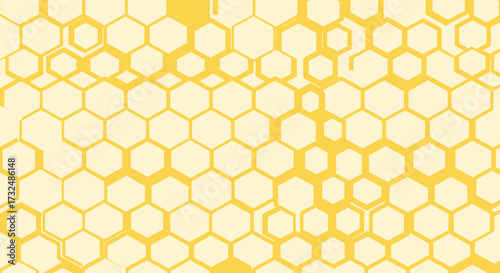 Yellow honeycomb pattern on light background
