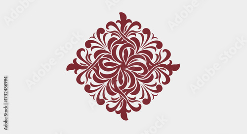 Burgundy scroll design