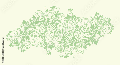 Sage swirls & flourishes on cream