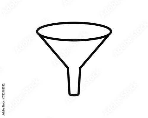 Scalable vector line drawing illustration of a classic funnel for eps download silhouette vector illustration white background