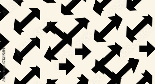 Arrows in various directions scattered across a beige background