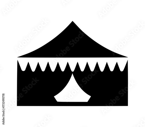 Black silhouette of a circus tent icon