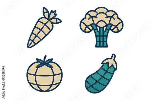 Fresh healthy organic vegetables assortment including carrot cauliflower tomato and eggplant on white background