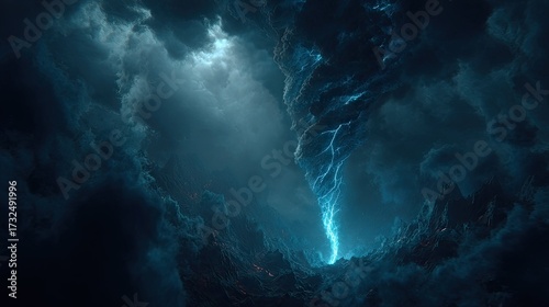 Wallpaper Mural Dramatic storm clouds with intense lightning. Torontodigital.ca