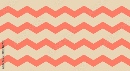 Zigzag pattern in coral and beige