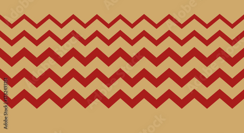 Brown background with repeated red zig-zag lines
