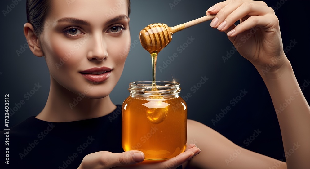 Fototapeta premium girl with honey