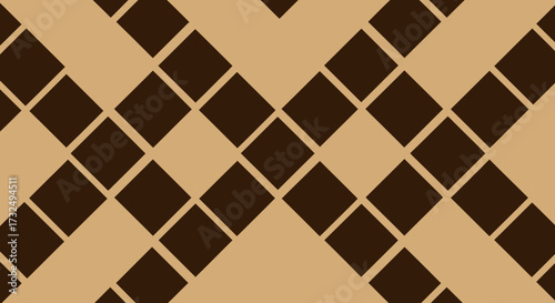 Abstract pattern of dark & light brown squares