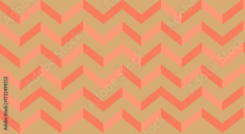 Zigzag pattern with two-tone peach shades on a tan backdrop