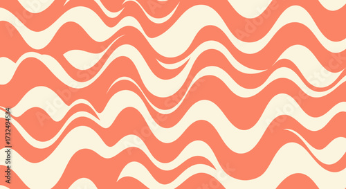 Wavy coral pattern with cream