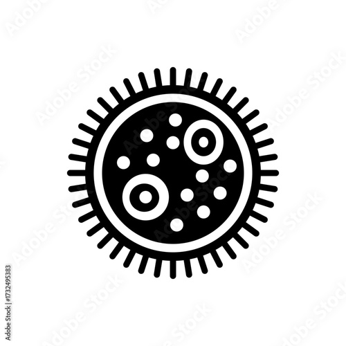 Abstract circular microbe or cell icon. gear wheel icon