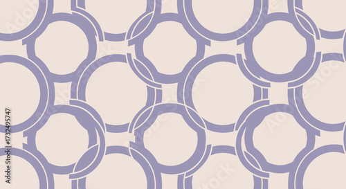 Interlocking circle segments create a geometric, floral-like pattern