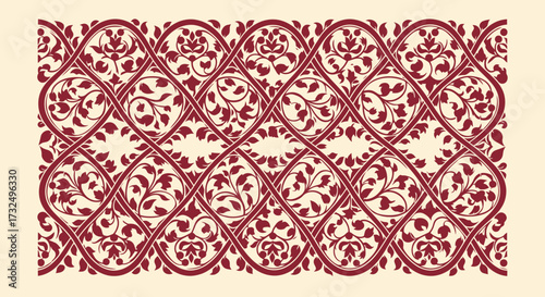 Floral pattern with interwoven arches
