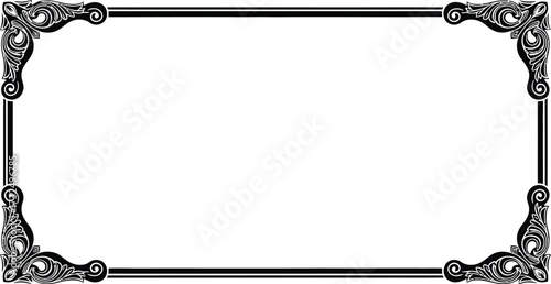 Vintage baroque engraving photo frame. Vintage frame with clipping path
