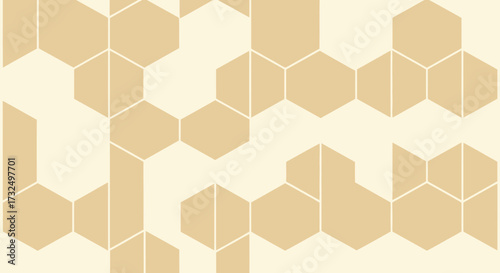 Hexagons in warm beige
