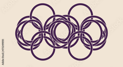 Intertwined circles in purple