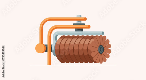 Abstract machinery illustration featuring unique circular element design