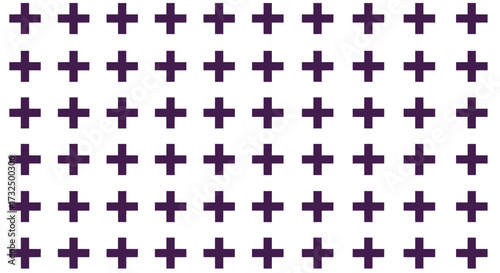Pattern of dark purple plus signs on a white background