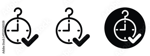 Opening hours icon collection in glyph and mixed style set pack