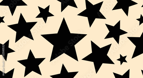Black star shapes scattered on cream background