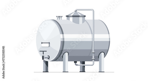 Depiction of an Industrial Liquid Storage Tank for Manufacturing Processes