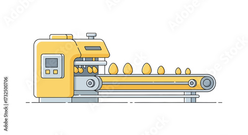 Egg Processing Conveyor Belt System Illustration for Automated Production