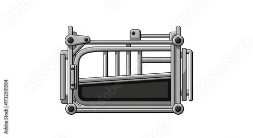 Isolated Metallic Animal Weighing Scale for Livestock Management Depiction
