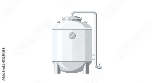 Isolated industrial tank perfect for process or storage related designs