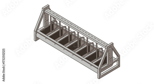 Isometric Illustration of Bike Parking Rack for Urban Planning Design