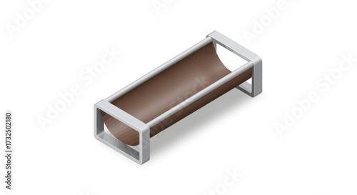 Isometric Illustration of Modern Cat Bed for Pet Comfort and Rest