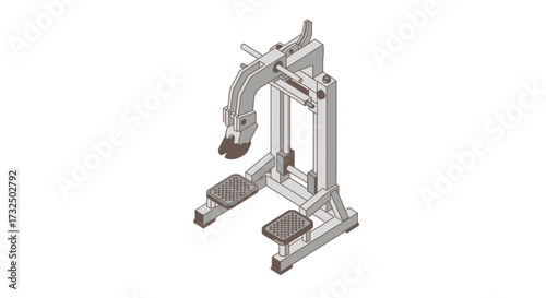 Isometric Vector Illustration of Gym Equipment Calf Raise Machine