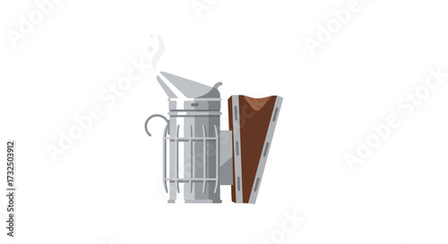 Vector illustration of a bee smoker used in beekeeping for calm bees