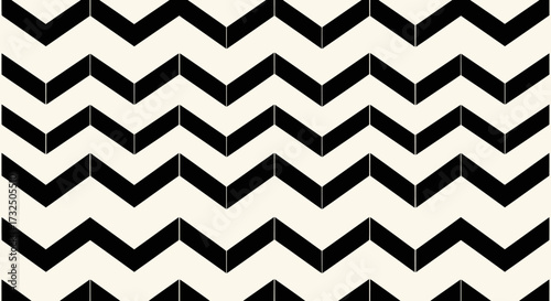 Black & ivory chevron rows, seamless design