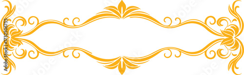 Elegant Golden Swirls Decorative Flourish Border Design Element