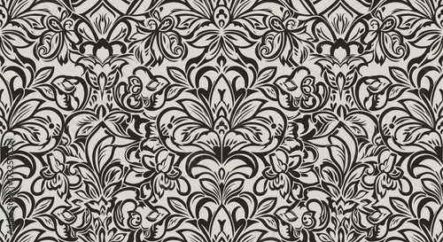 Ornate black & white floral pattern