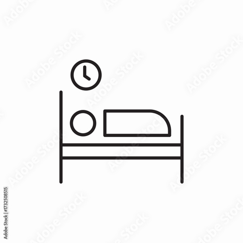 sleeping time bed icon sign vector