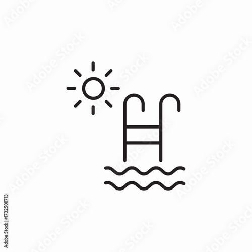 summer pool icon sign vector