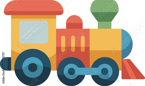 Colorful Toy Train Vector Illustration for Children
