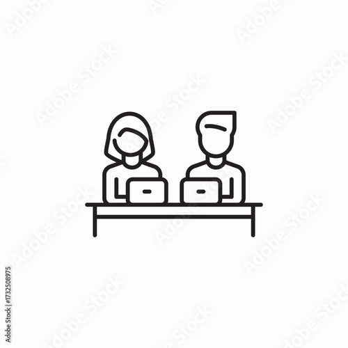 team collaboration working place coworking icon sign vector