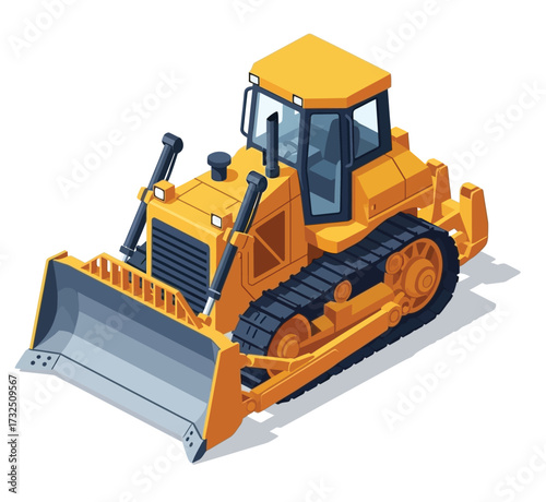  isometric construction equipment isolated on white. Heavy equipment. construction vehicle vector
