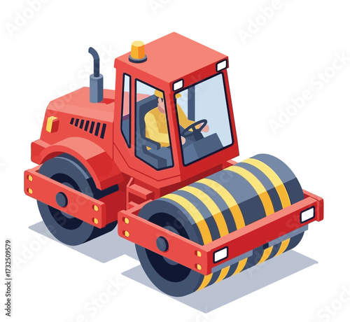  isometric construction equipment isolated on white. Heavy equipment. construction vehicle vector