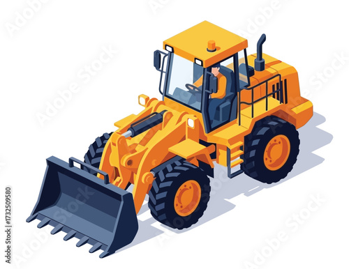  isometric construction equipment isolated on white. Heavy equipment. construction vehicle vector