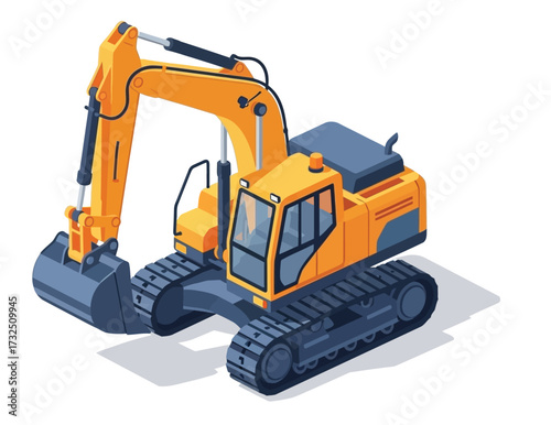 isometric construction vehicles isolated on a white background, vector illustration, depicting transportation and machinery equipment