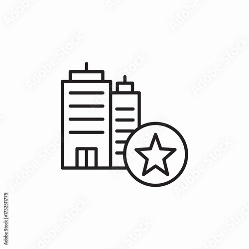 favorite building apartment star mark icon sign vector
