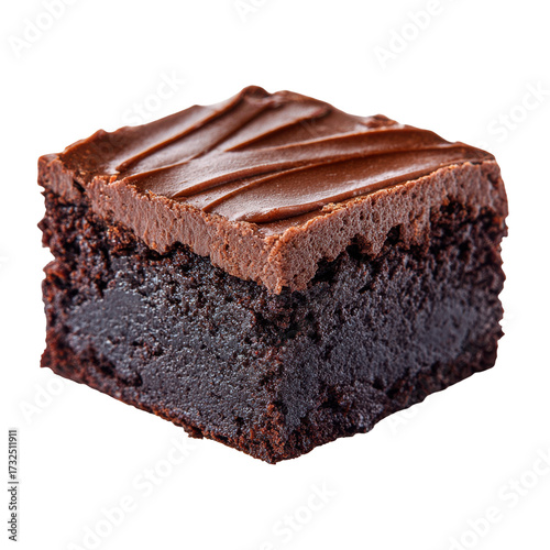 Delicious chocolate brownie with rich frosting and moist texture perfect for dessert lovers