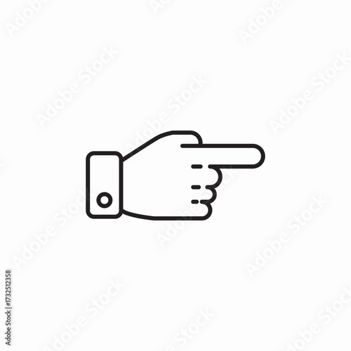 finger point right icon sign vector