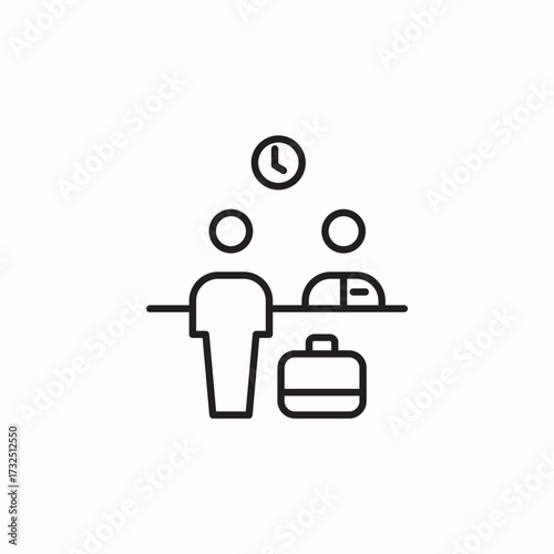 hotel reception check in registration icon sign vector