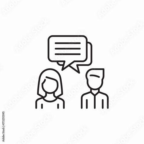 male and female talk speech bubbles icon sign vector