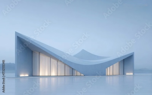 ミニマリストの白い建築デザイン