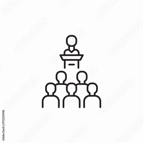 podium speech icon sign vector